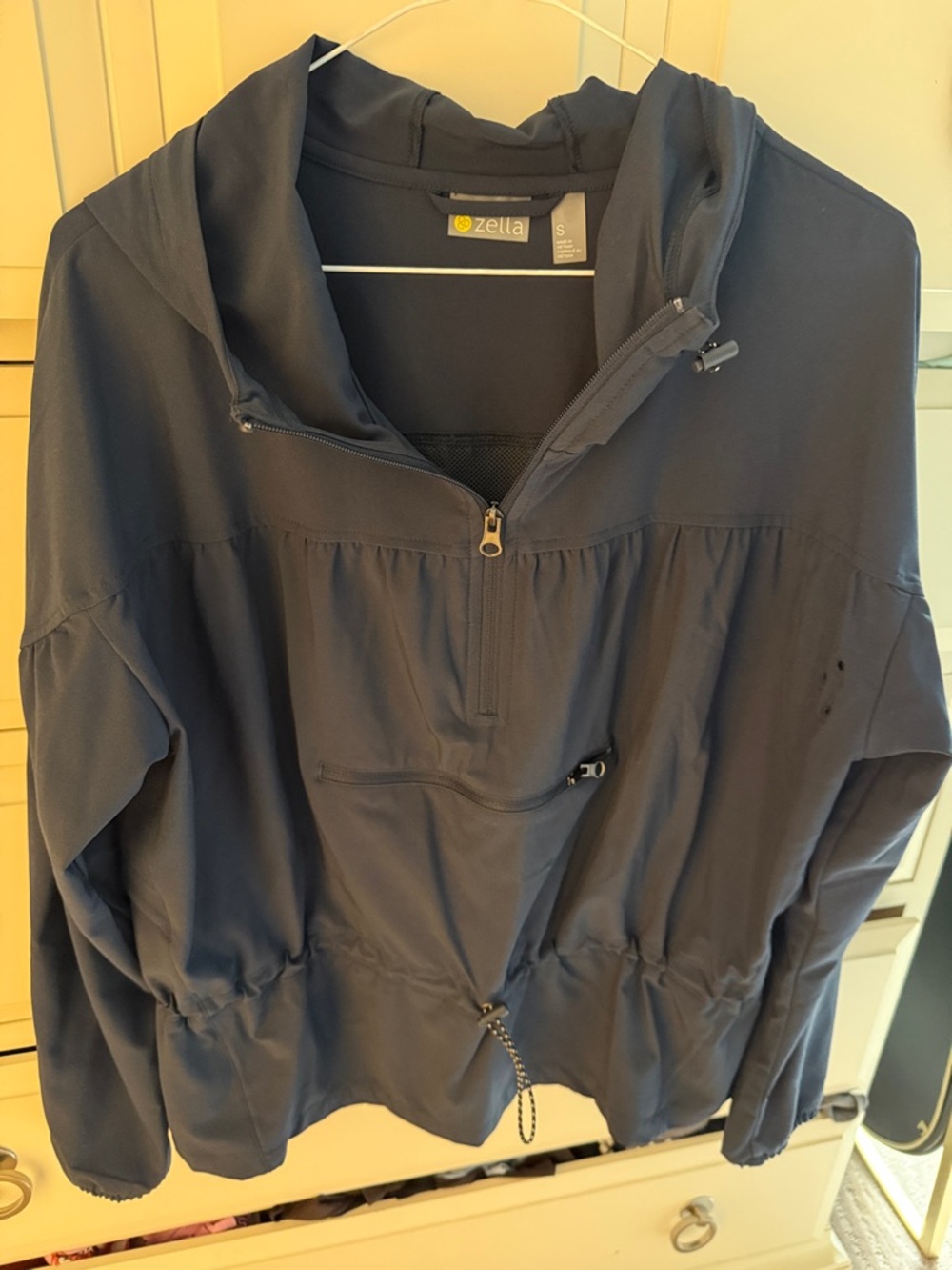 Zella Navy Half-Zip Utility Windbreaker with Hood
